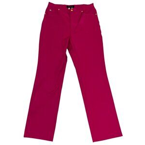 Escada women's pants 40 US 8 10 M bright pink denim straight leg